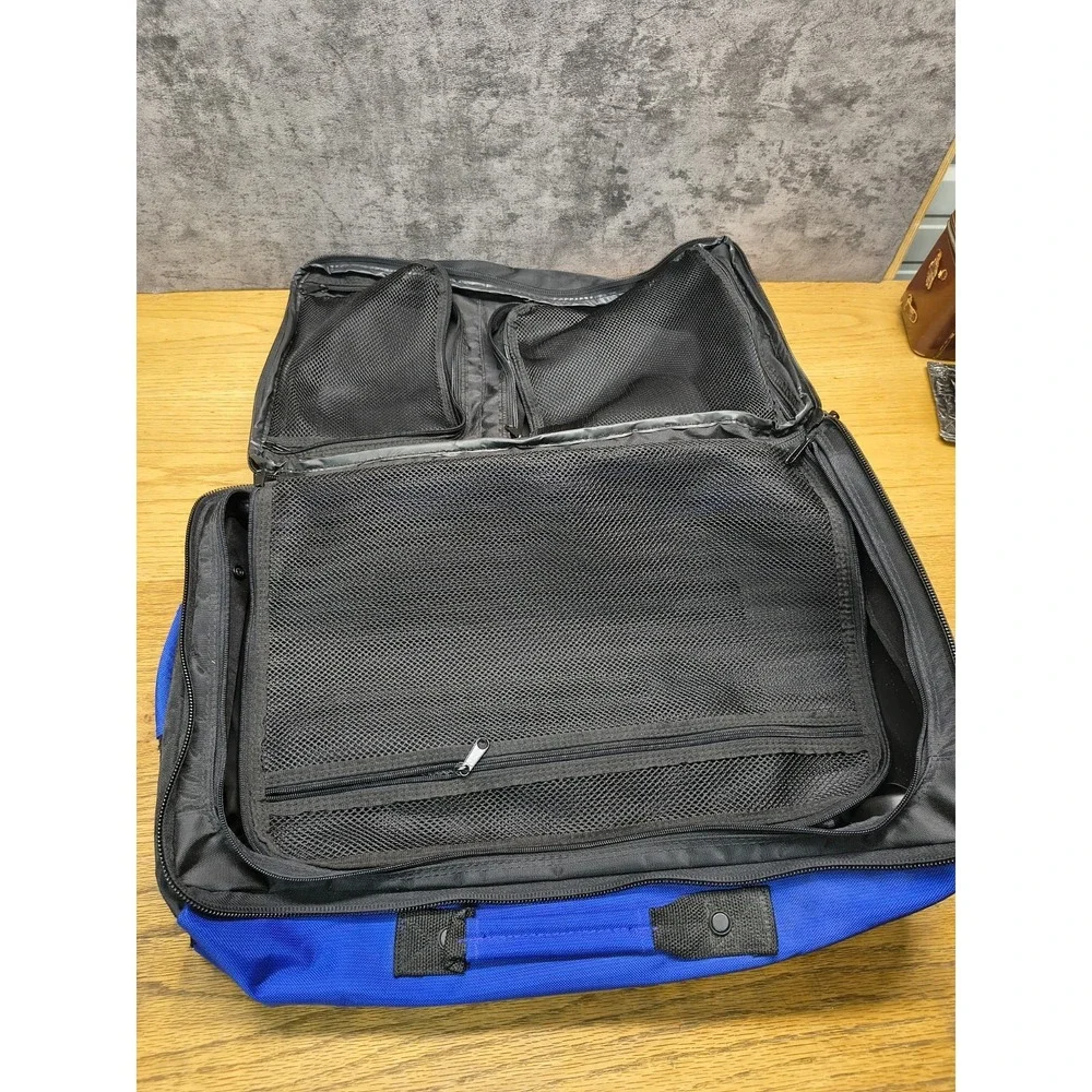 Property Of Lucas Equipment Rolling Luggage Travel Bag Purple/Blue